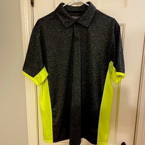 Nike golf dry fit shirt, charcoal and green, size Large